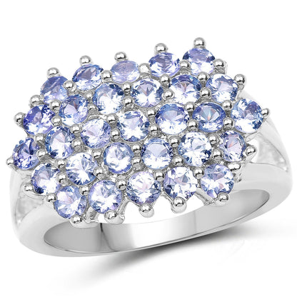 2.03 Carat Genuine Tanzanite .925 Sterling Silver Ring Bids.com