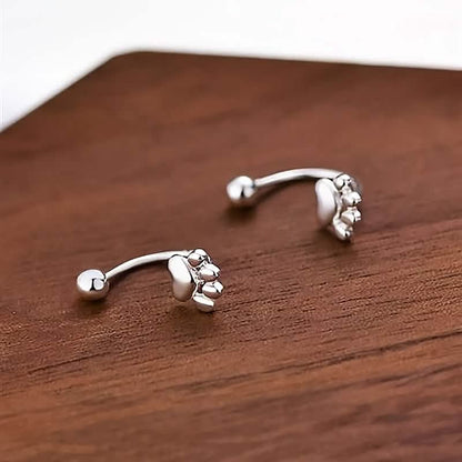 Sterling Silver Cat Paw Earrings – Screw-Back Studs, Elegant &amp; Simple DailySale