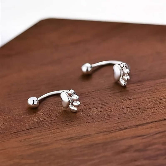 Sterling Silver Cat Paw Earrings – Screw-Back Studs, Elegant &amp; Simple DailySale