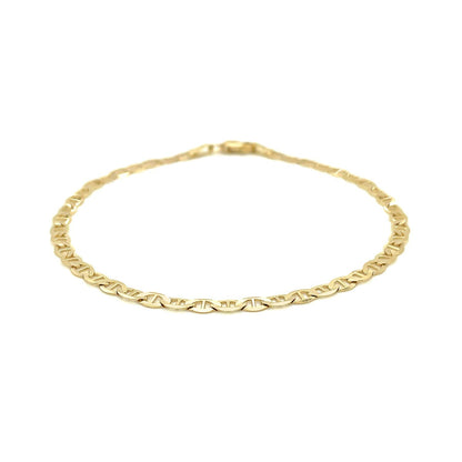 3.2mm 14k Yellow Gold Mariner Link Anklet Bids.com