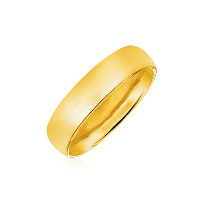 14k Yellow Gold 6mm Comfort Fit Wedding Band Bids.com