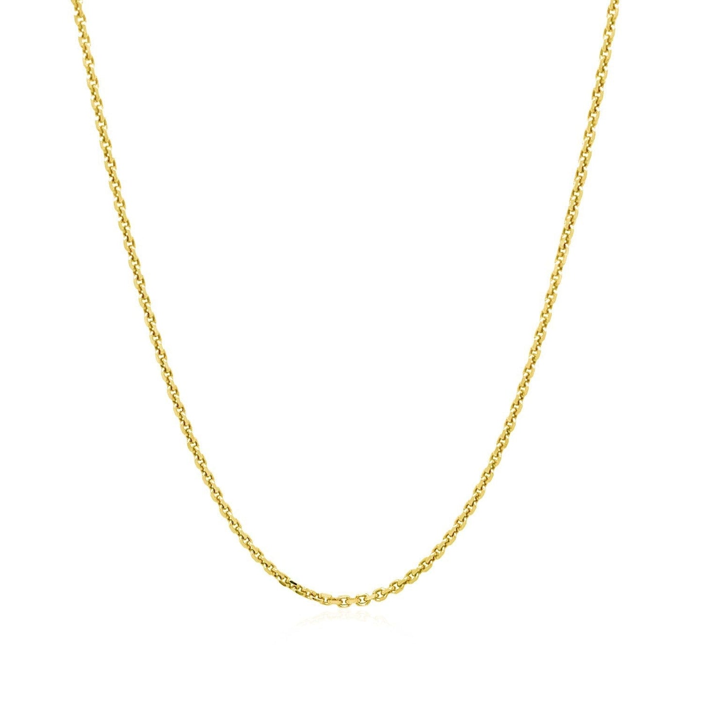14k Yellow Gold Diamond Cut Cable Link Chain 1.4mm Bids.com