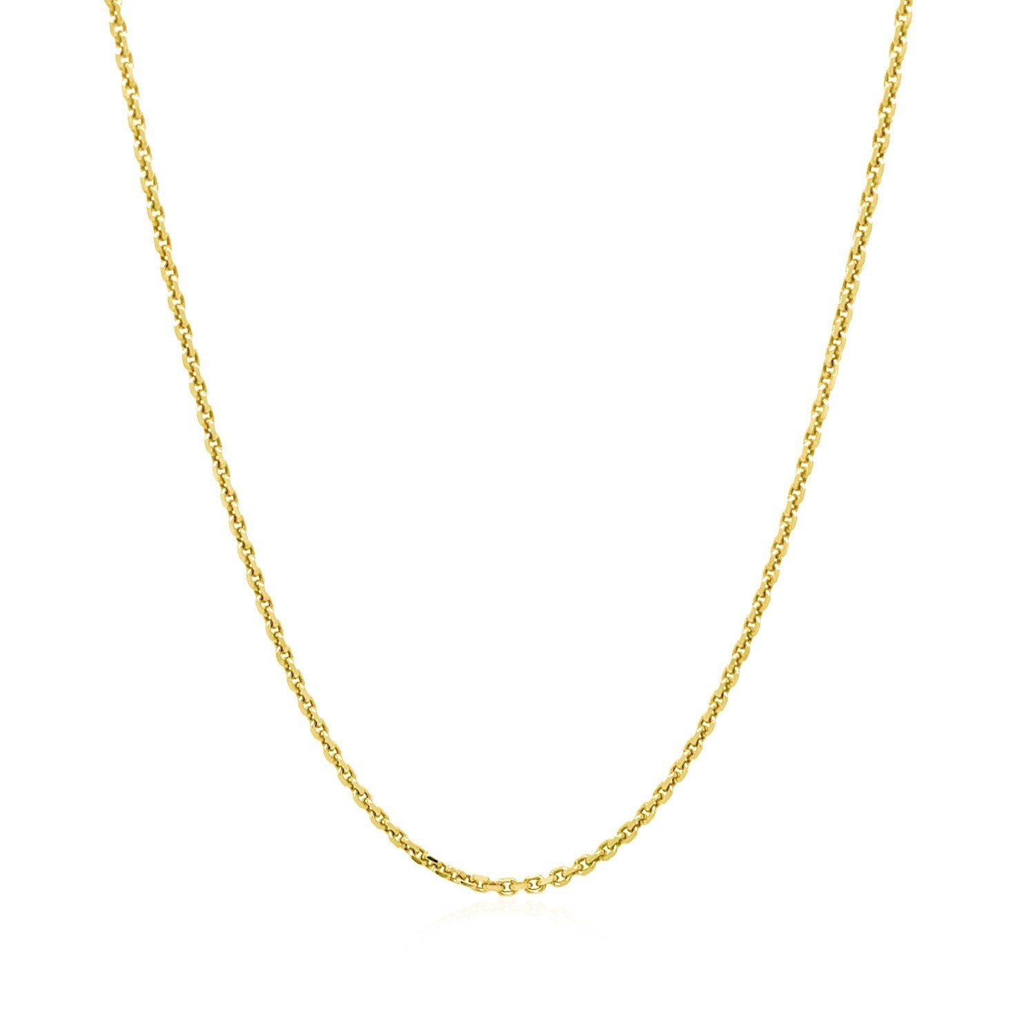 14k Yellow Gold Diamond Cut Cable Link Chain 1.4mm Bids.com