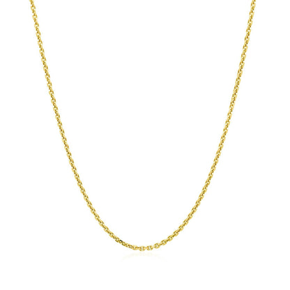 14k Yellow Gold Diamond Cut Cable Link Chain 1.4mm Bids.com