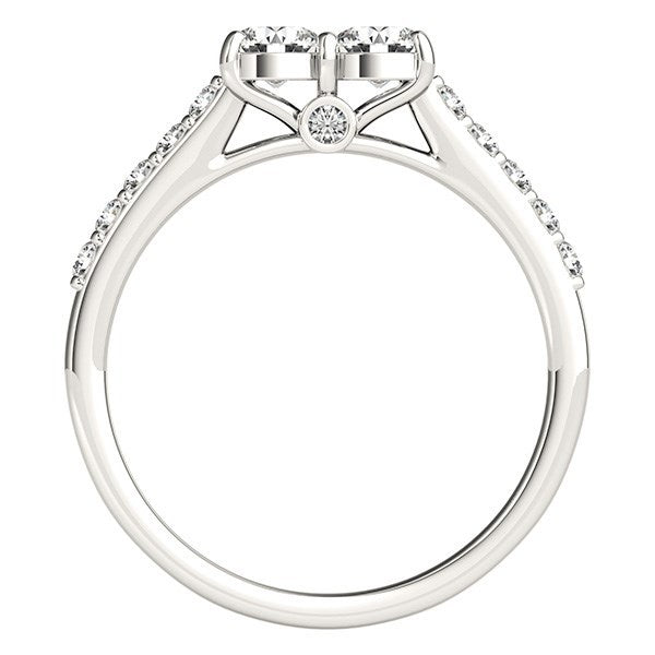 14k White Gold Round Two Stone Diamond Ring (3/4 cttw) Bids.com