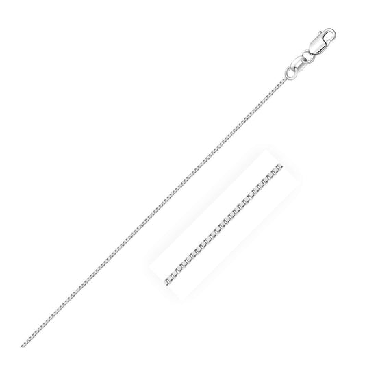 14k White Gold Classic Box Chain 0.6mm Bids.com