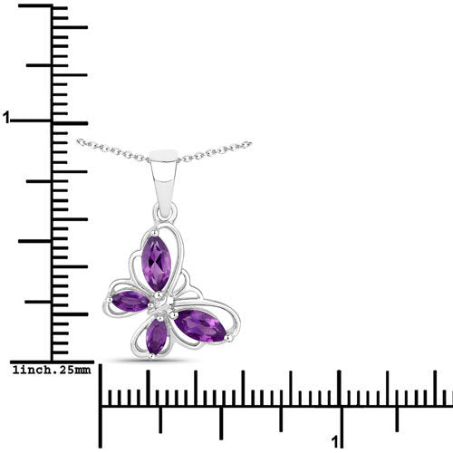 0.60 Carat Genuine Amethyst .925 Sterling Silver Pendant Bids.com