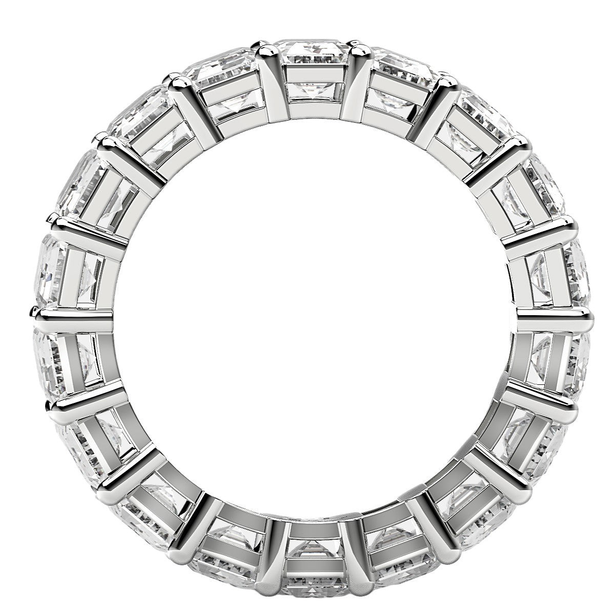 Emerald Cut Lab Grown Diamond Eternity Ring in 14k White Gold (8 cttw FG/VS2) Bids.com