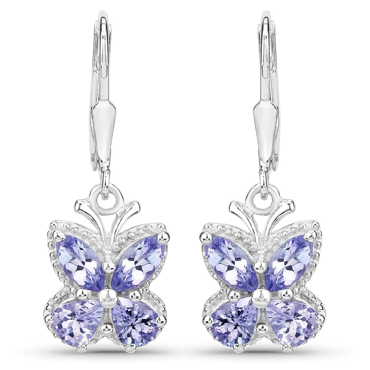 2.08 Carat Genuine Tanzanite .925 Sterling Silver Earrings Bids.com