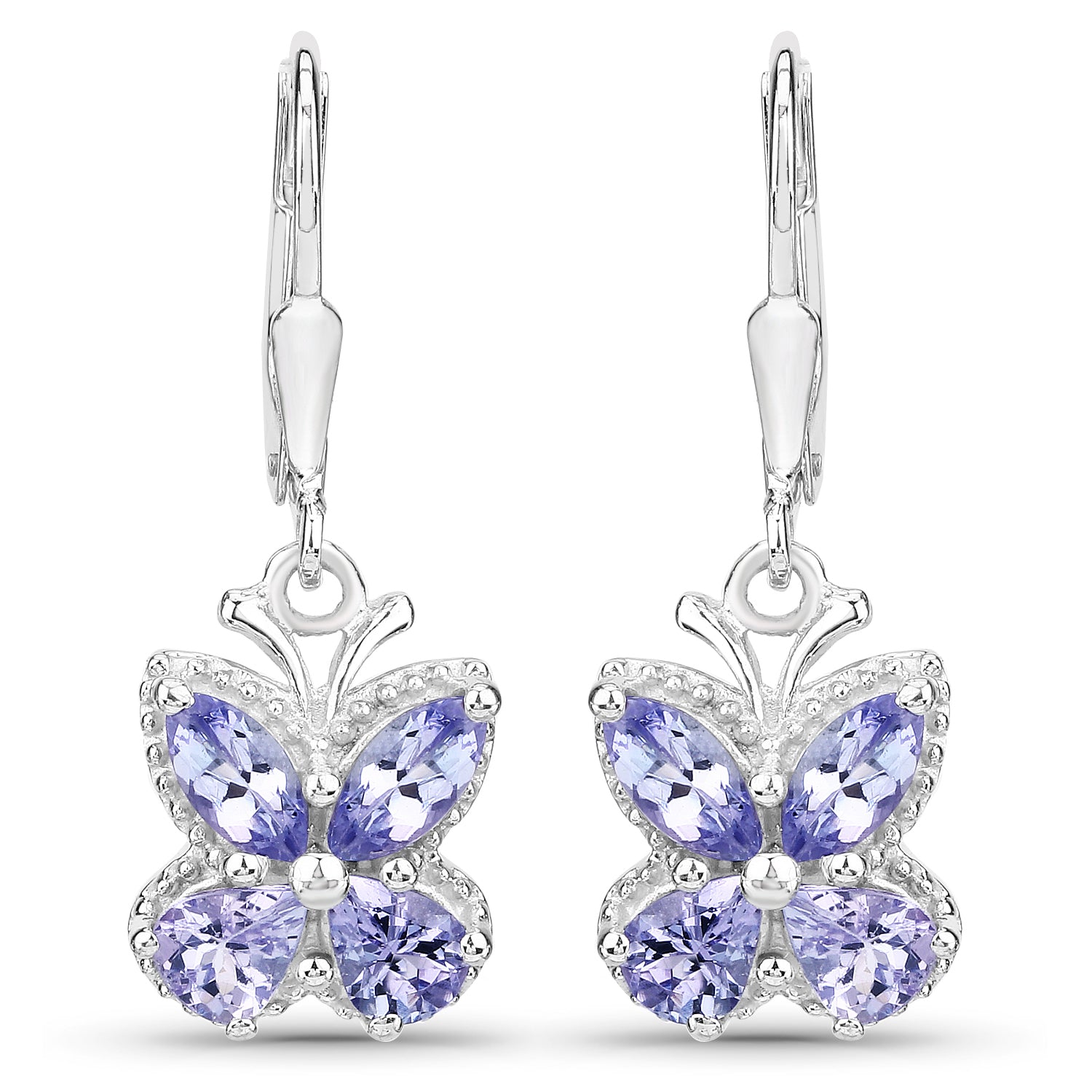 2.08 Carat Genuine Tanzanite .925 Sterling Silver Earrings Bids.com