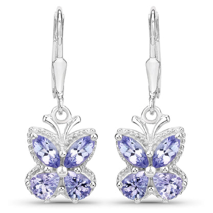 2.08 Carat Genuine Tanzanite .925 Sterling Silver Earrings Bids.com