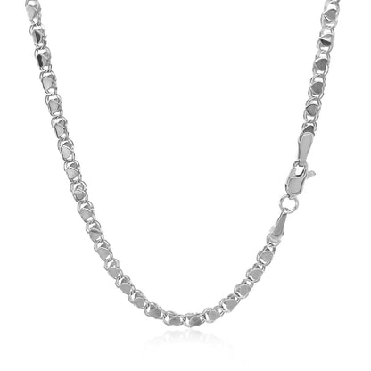 2.9mm 14k White Gold Heart Chain Bids.com