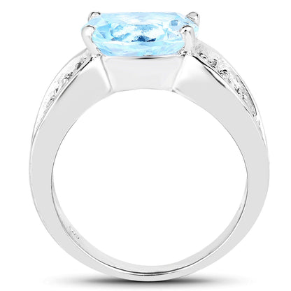4.77 Carat Genuine Blue Topaz and Tanzanite .925 Sterling Silver Ring Bids.com