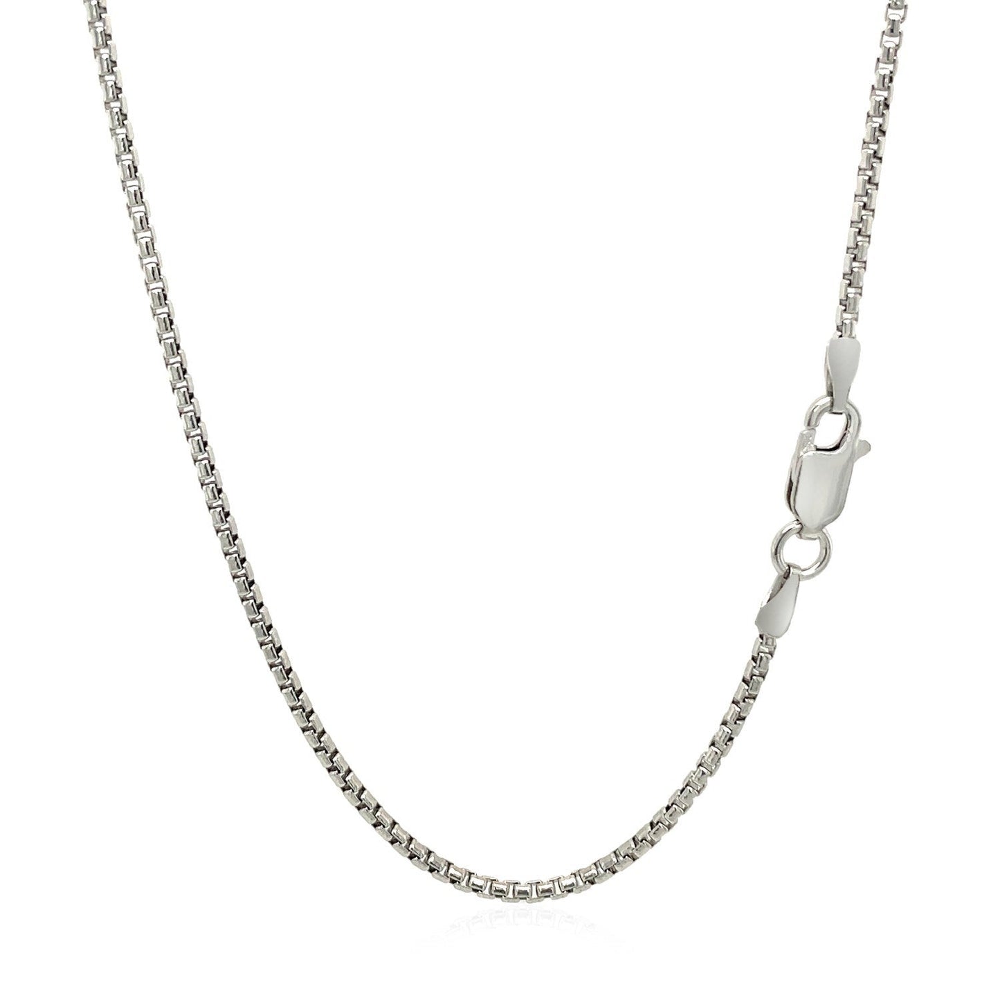 Sterling Silver Rhodium Plated Round Box Chain 1.5mm Bids.com