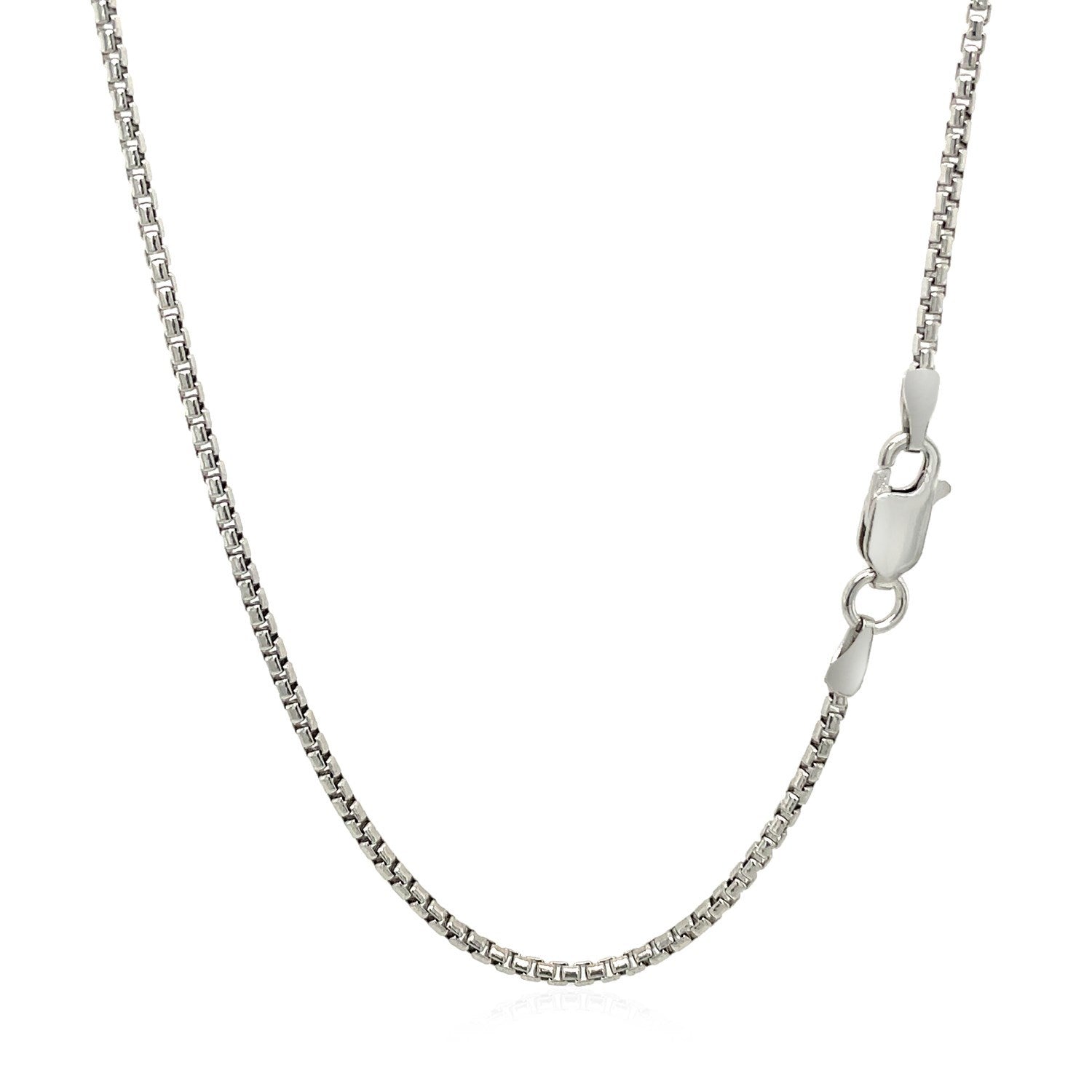 Sterling Silver Rhodium Plated Round Box Chain 1.5mm Bids.com