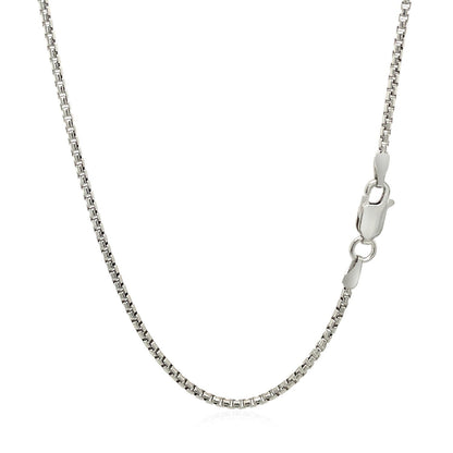 Sterling Silver Rhodium Plated Round Box Chain 1.5mm Bids.com