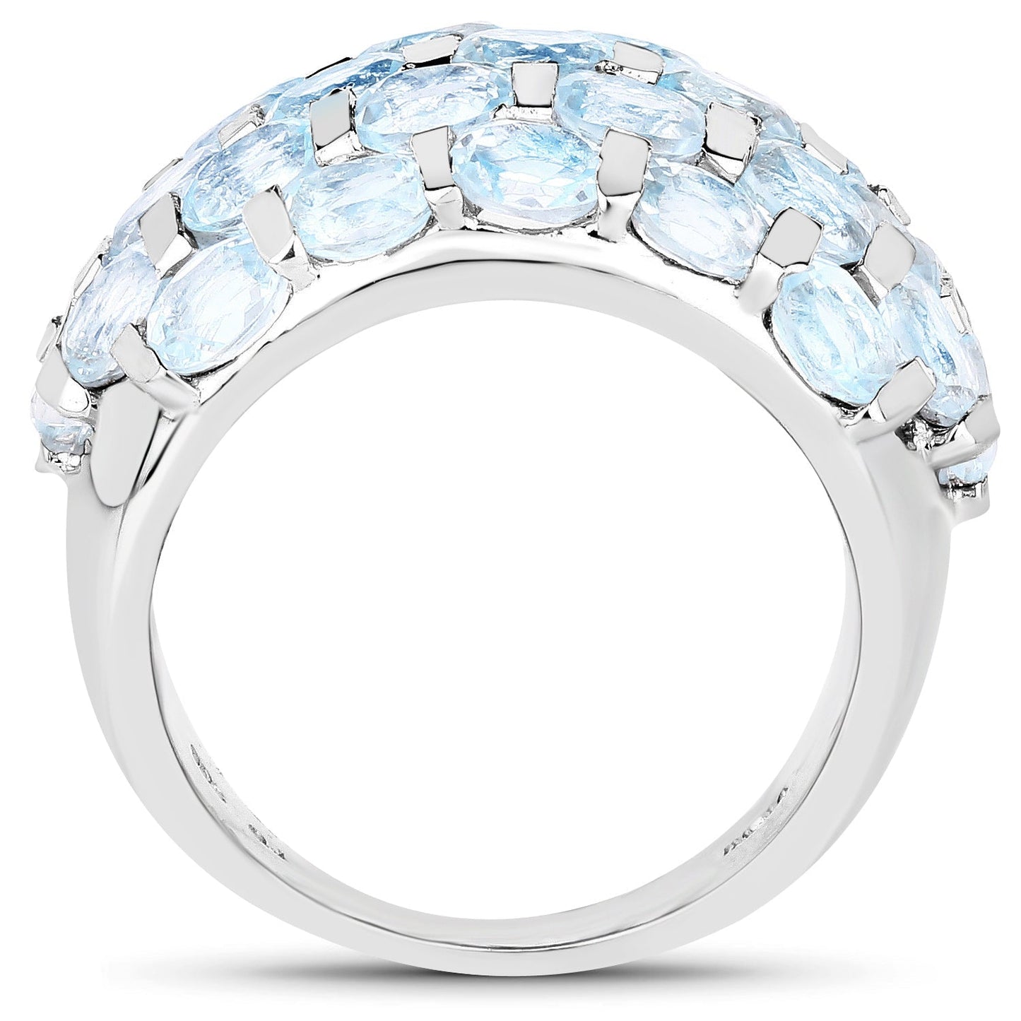 5.51 Carat Genuine Blue Topaz .925 Sterling Silver Ring Bids.com