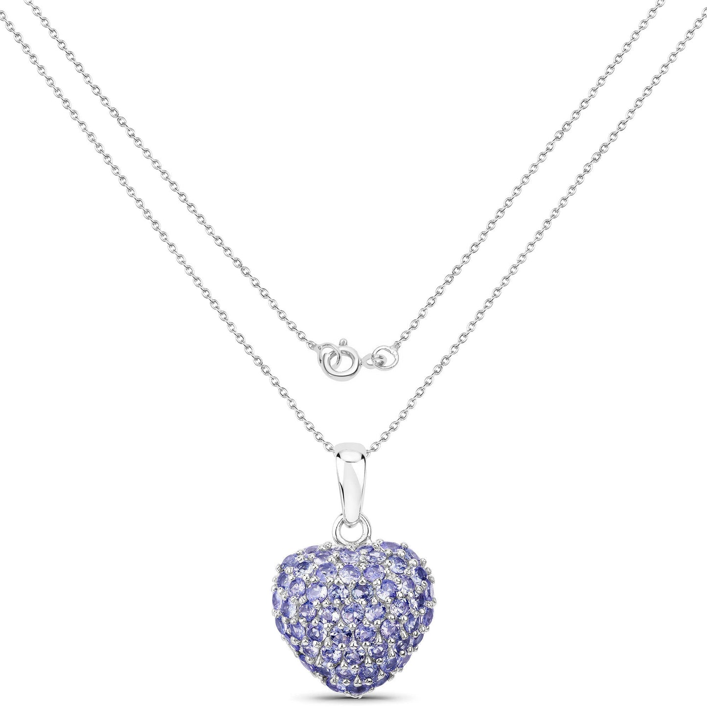 7.00 Carat Genuine Tanzanite .925 Sterling Silver Pendant Bids.com