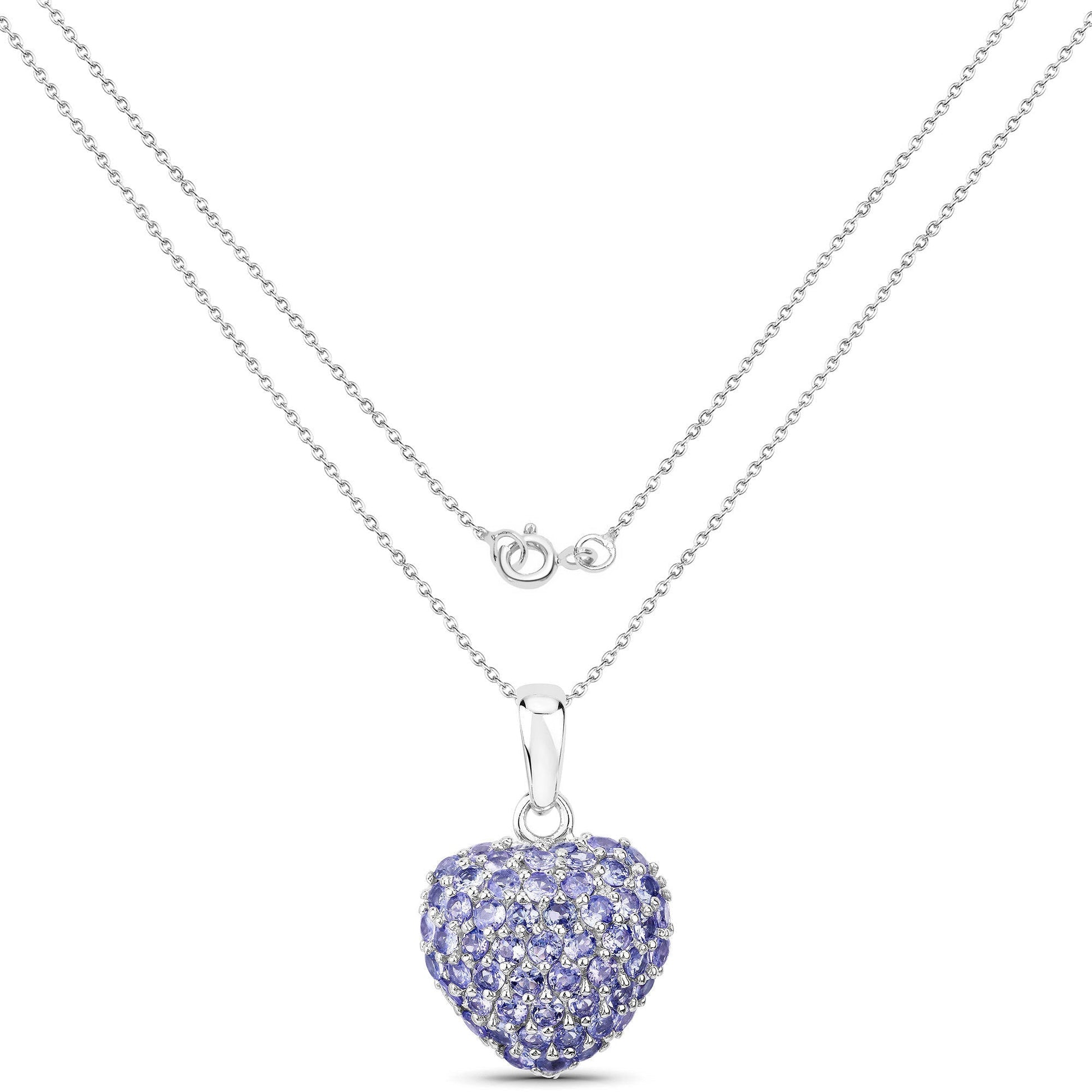 7.00 Carat Genuine Tanzanite .925 Sterling Silver Pendant Bids.com