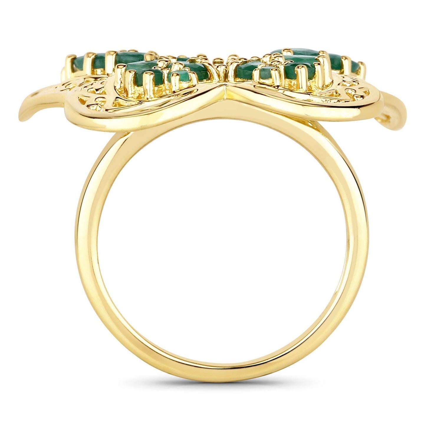 2.09 Carat Genuine Emerald .925 Sterling Silver Ring Bids.com
