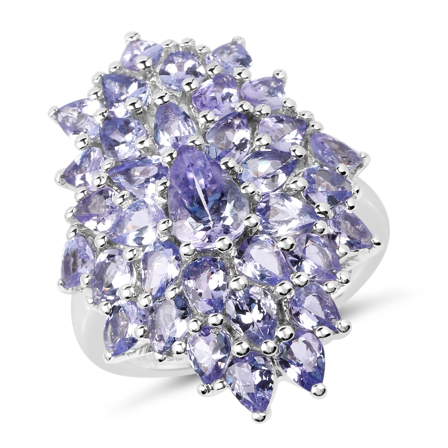 5.27 Carat Genuine Tanzanite .925 Sterling Silver Ring Bids.com