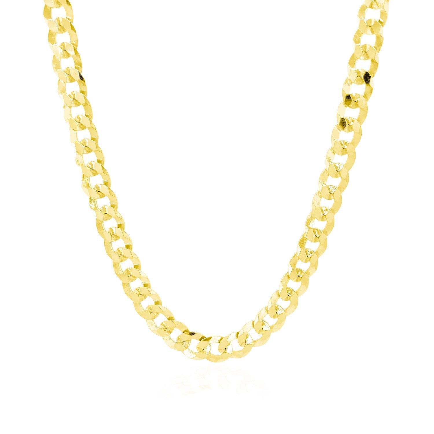 5.7mm 14k Yellow Gold Solid Curb Chain Bids.com