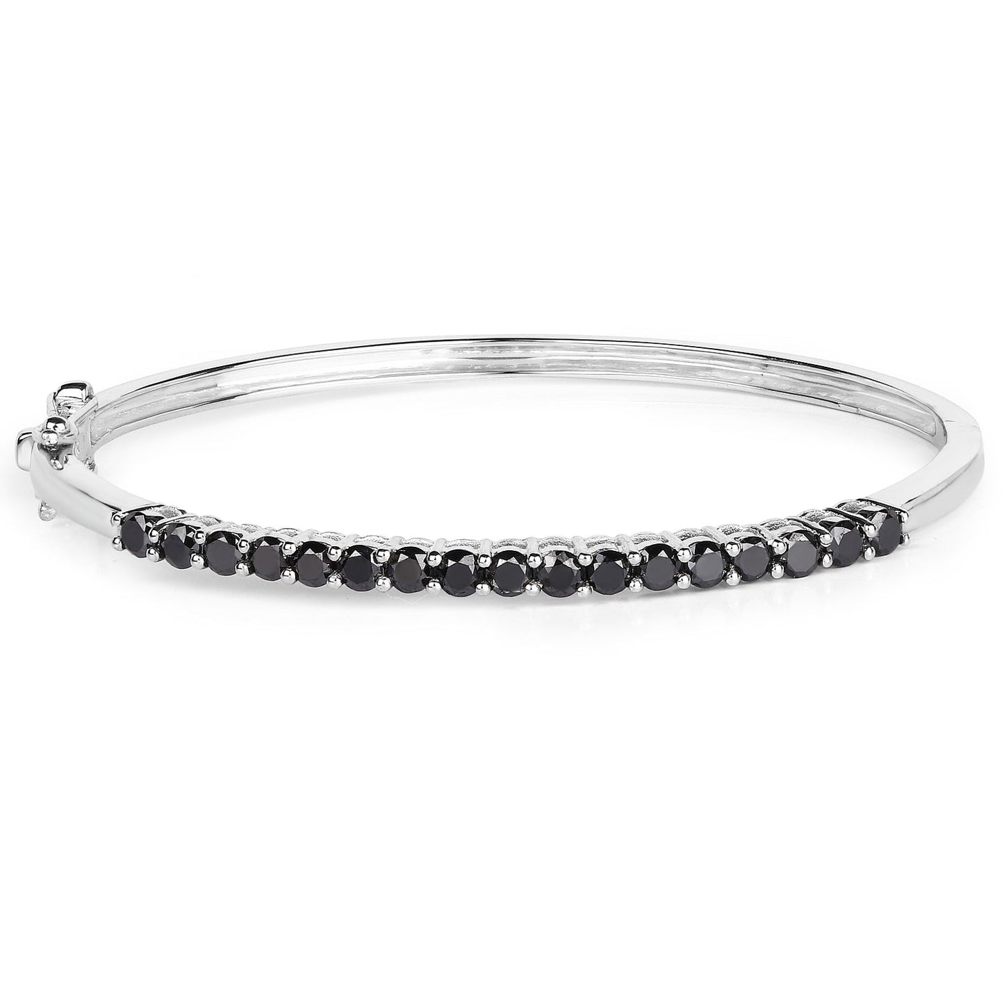 2.50 Carat Genuine Black Diamond .925 Sterling Silver Bangle Bids.com