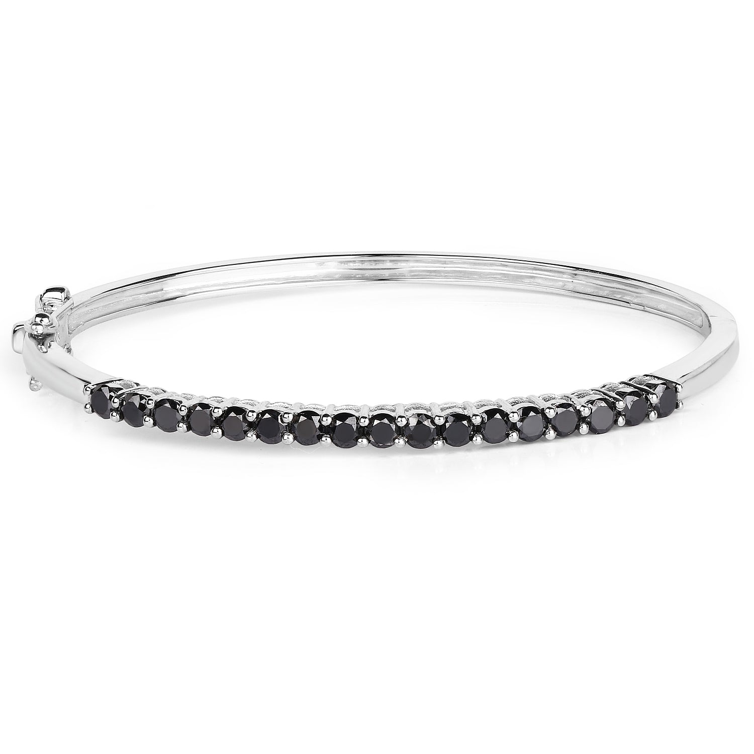 2.50 Carat Genuine Black Diamond .925 Sterling Silver Bangle Bids.com