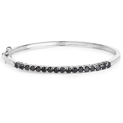 2.50 Carat Genuine Black Diamond .925 Sterling Silver Bangle Bids.com