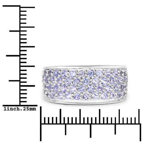 1.42 Carat Genuine Tanzanite .925 Sterling Silver Ring Bids.com