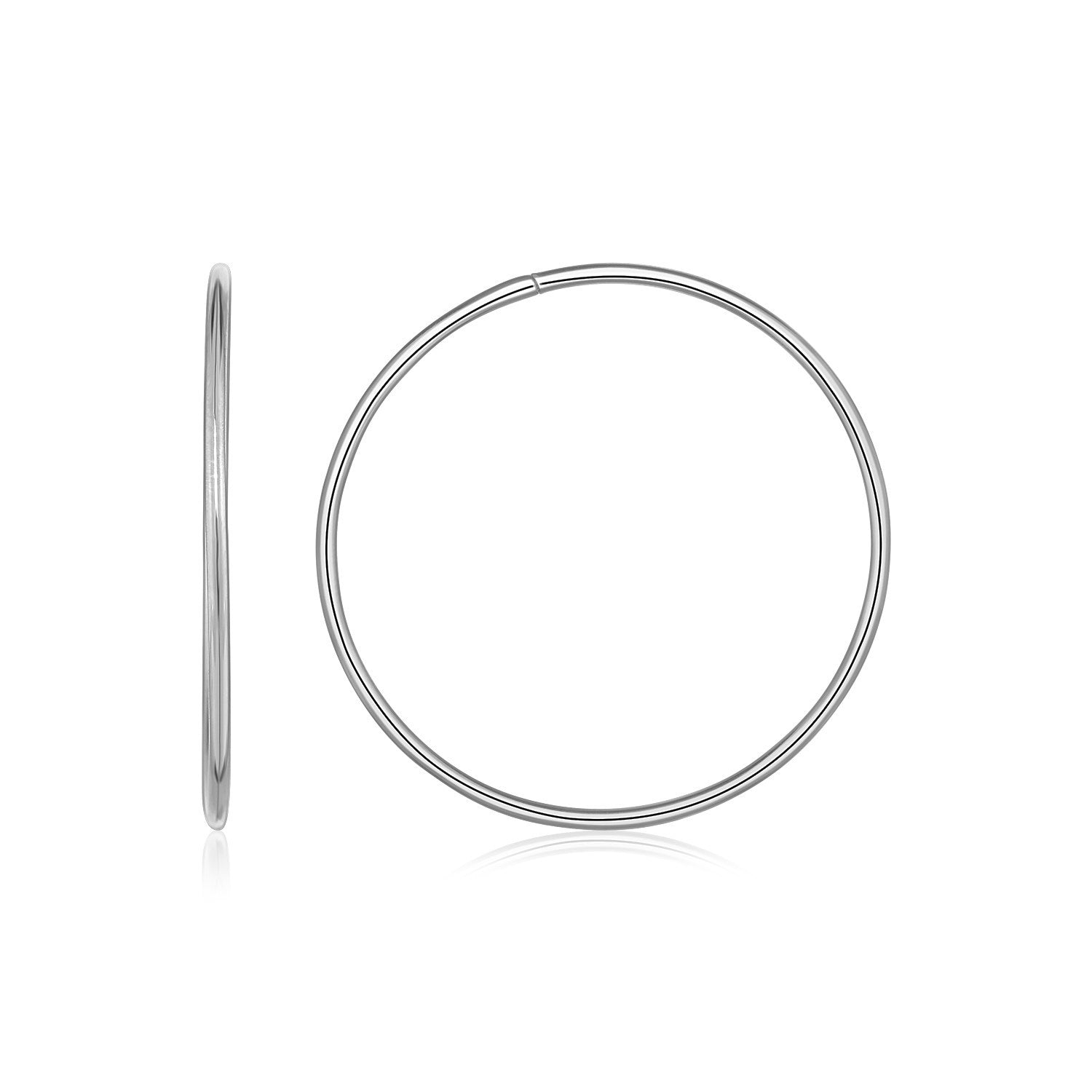 Endless Hoop Style Earrings in 14k White Gold Bids.com