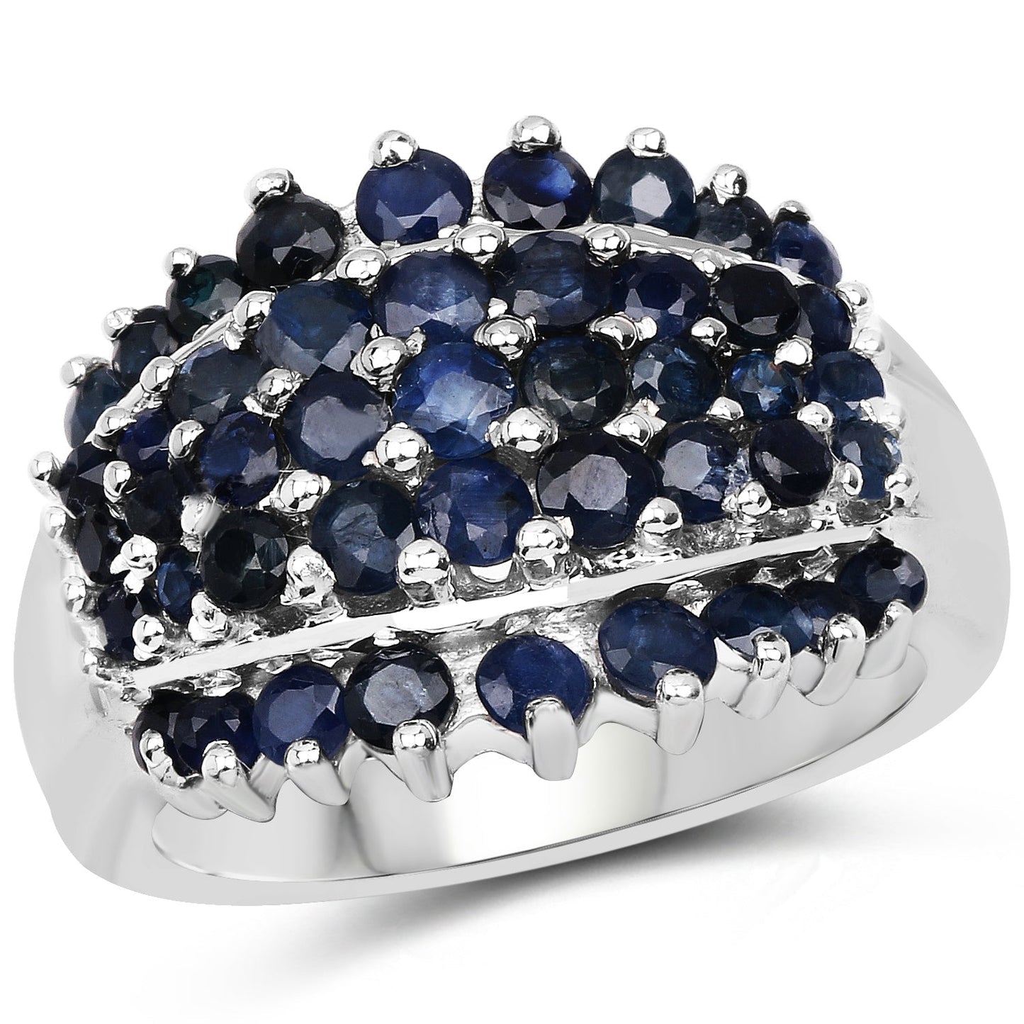 2.70 Carat Genuine Blue Sapphire .925 Sterling Silver Ring Bids.com