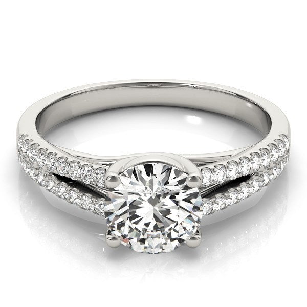 14k White Gold Split Shank Round Diamond Engagement Ring (1 1/8 cttw) Bids.com