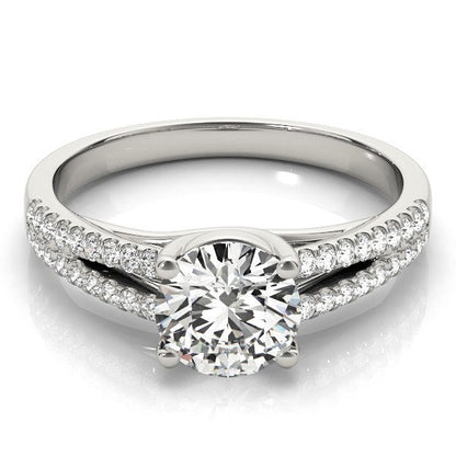14k White Gold Split Shank Round Diamond Engagement Ring (1 1/8 cttw) Bids.com