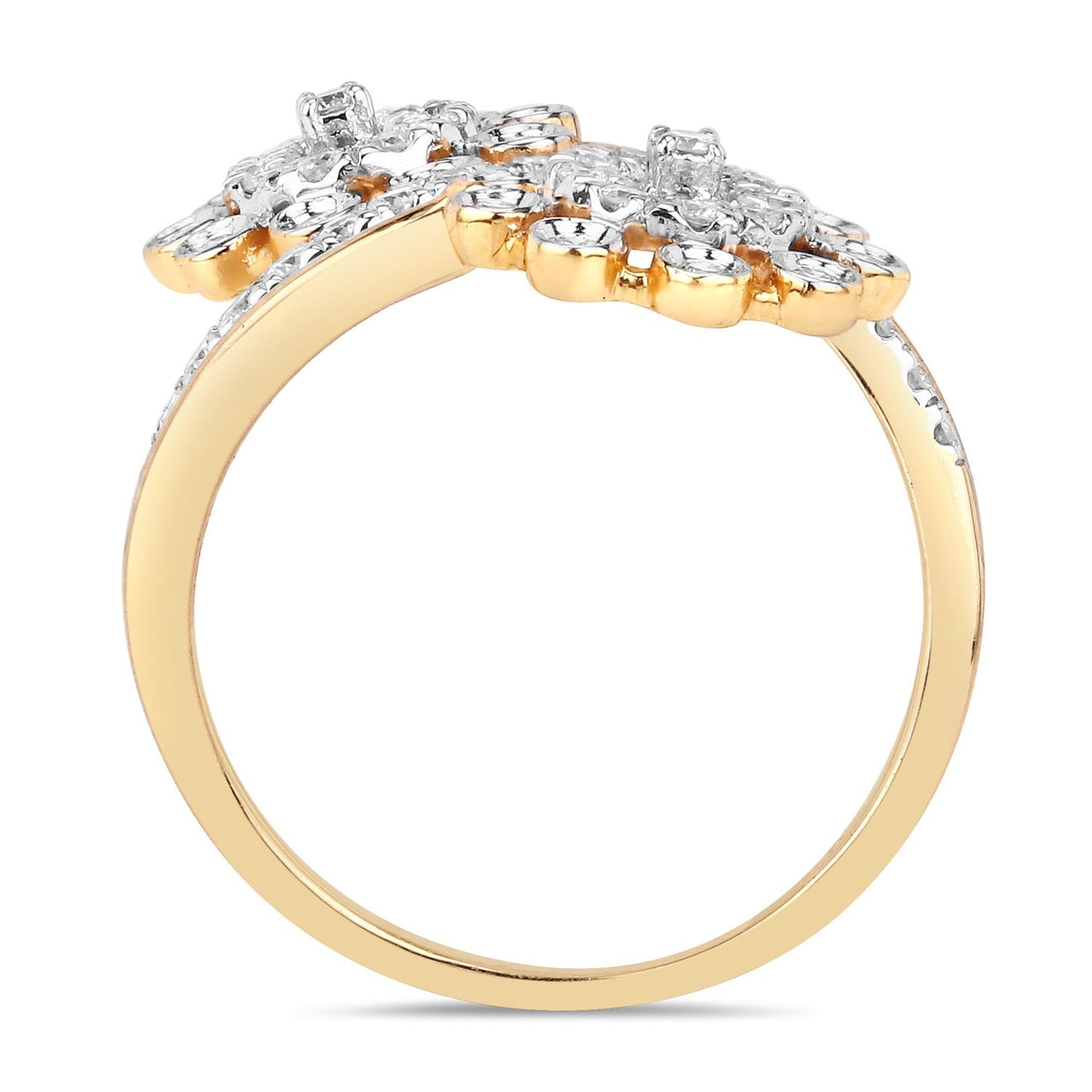0.56 Carat Genuine White Diamond 14K Yellow Gold Ring (E-F Color, SI1-SI2 Clarity) Bids.com