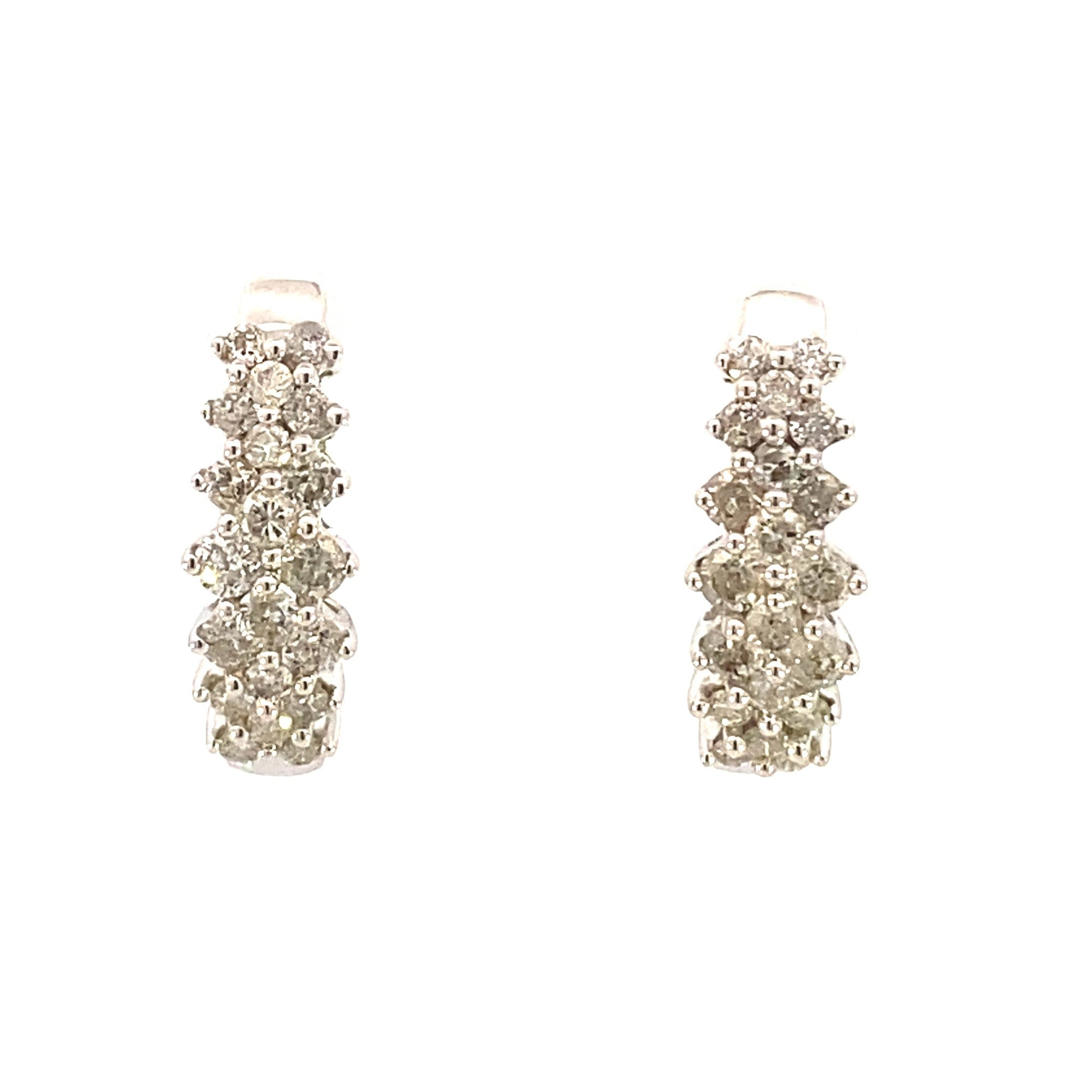 1.09ct Diamond Diamond Hoop Earrings 14KT White Gold Bids.com