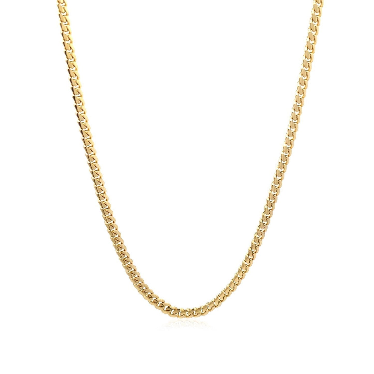 3.2mm 14k Yellow Gold Classic Solid Miami Cuban Chain Bids.com