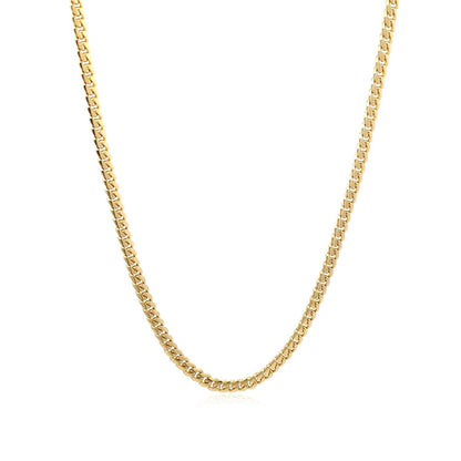 3.2mm 14k Yellow Gold Classic Solid Miami Cuban Chain Bids.com