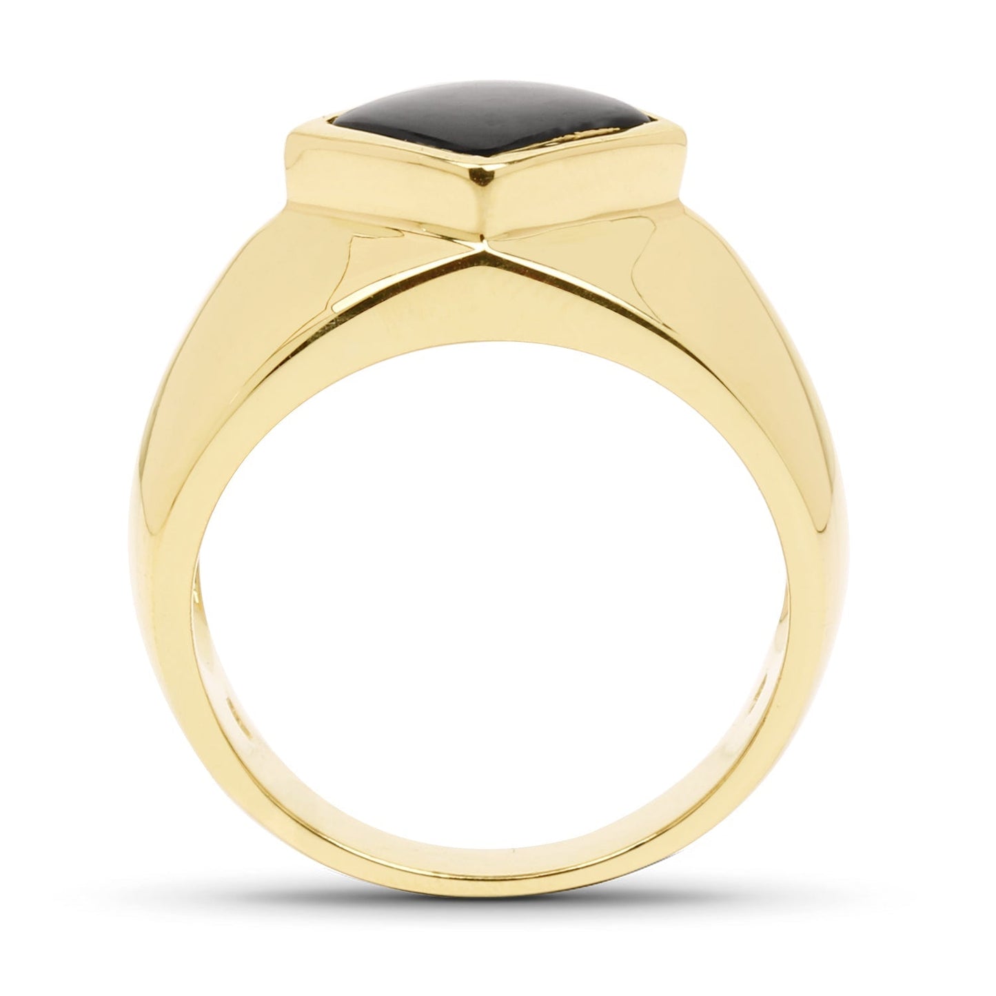 14K Yellow Gold Plated 2.00 Carat Genuine Black Onyx .925 Sterling Silver Ring Bids.com