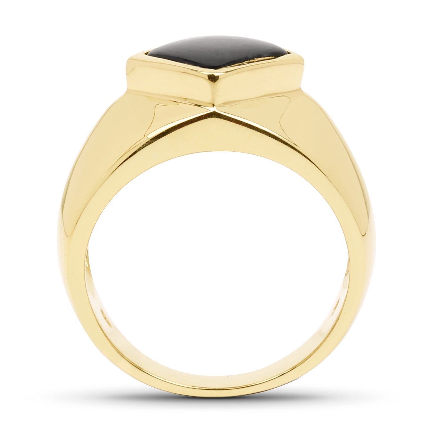 14K Yellow Gold Plated 2.00 Carat Genuine Black Onyx .925 Sterling Silver Ring Bids.com