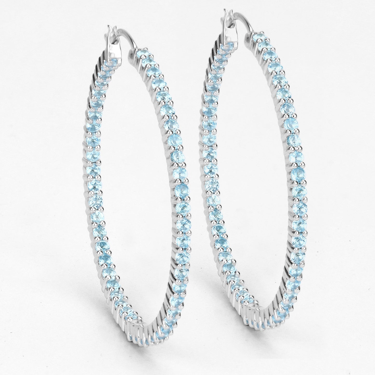 3.60 Carat Genuine Swiss Blue Topaz .925 Sterling Silver Earrings Bids.com