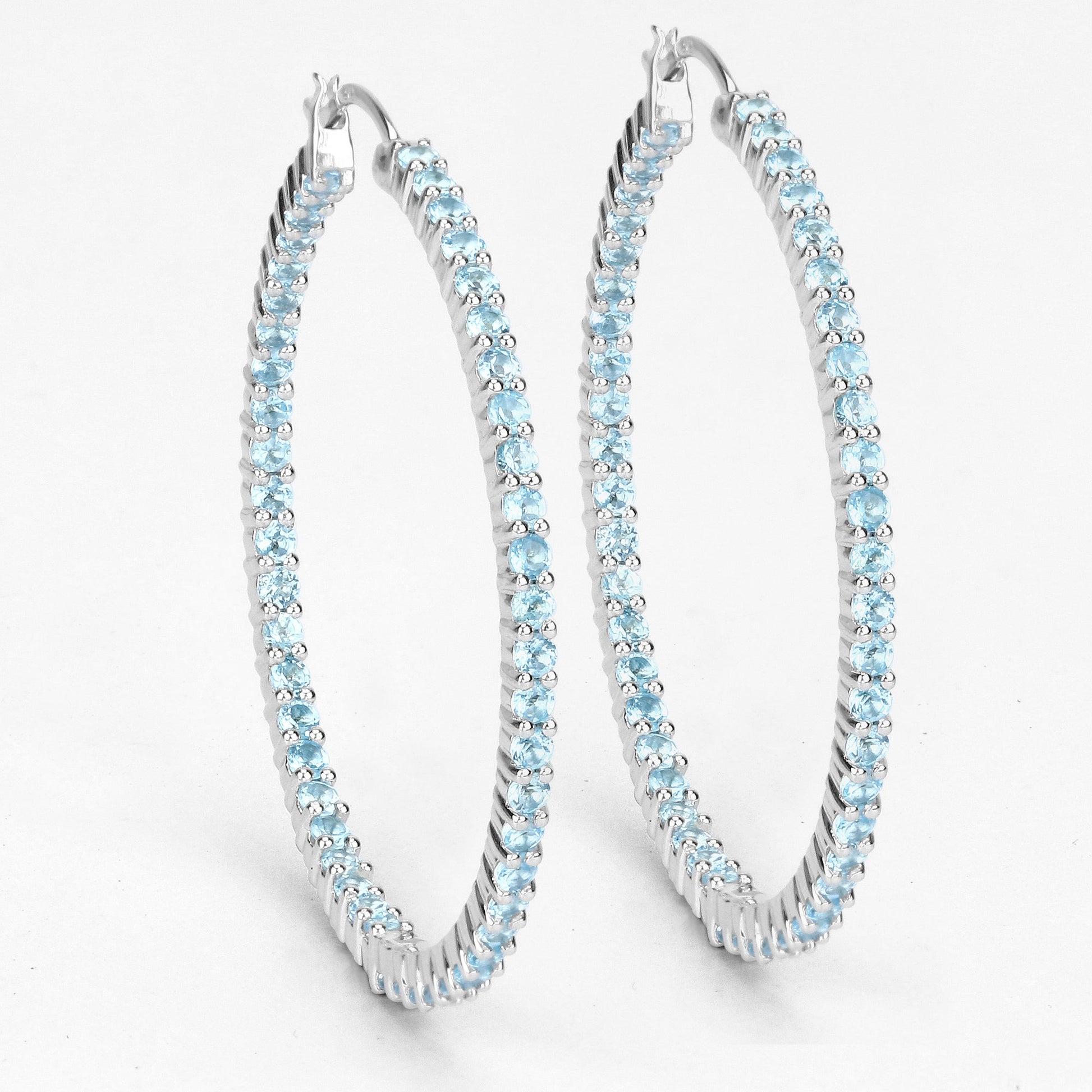 3.60 Carat Genuine Swiss Blue Topaz .925 Sterling Silver Earrings Bids.com
