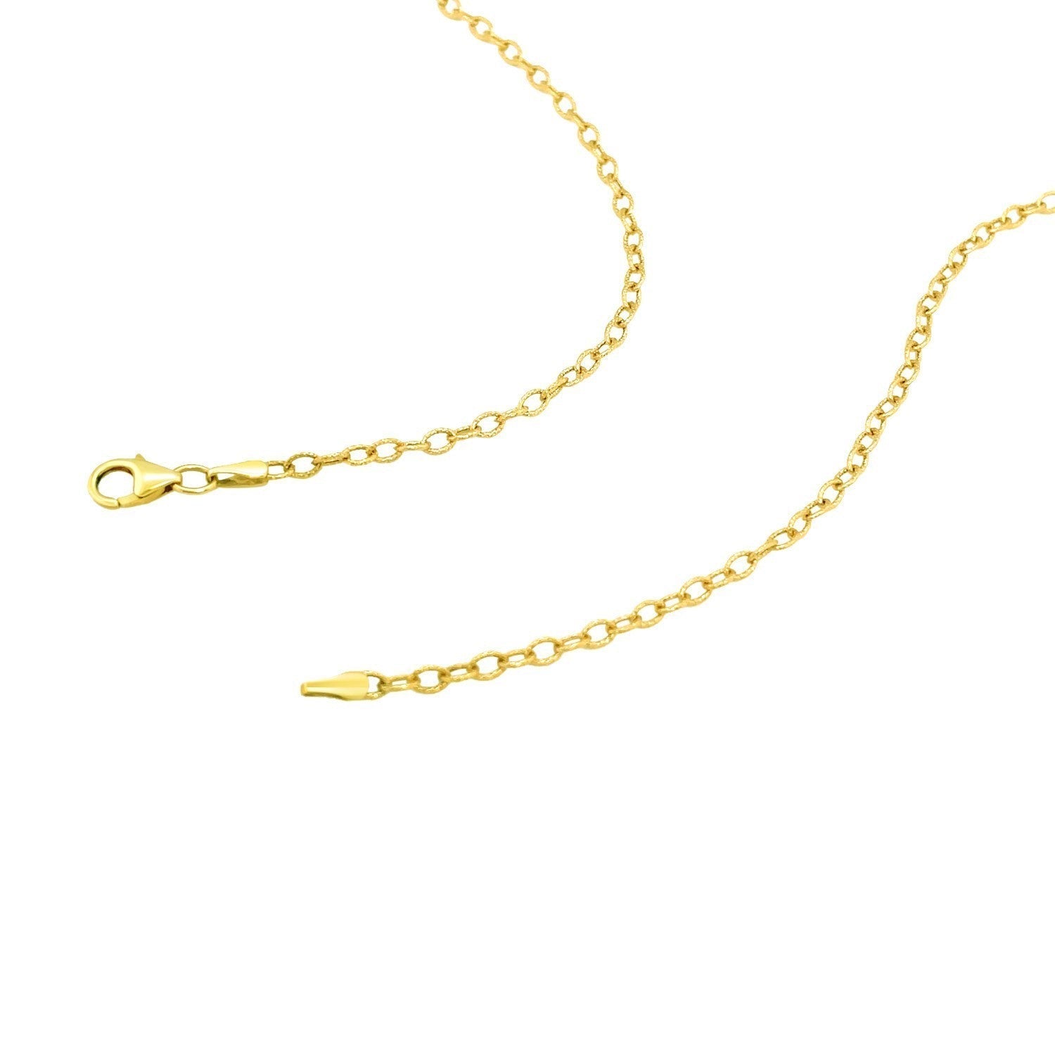 2.5mm 14k Yellow Gold Pendant Chain with Textured Links Bids.com