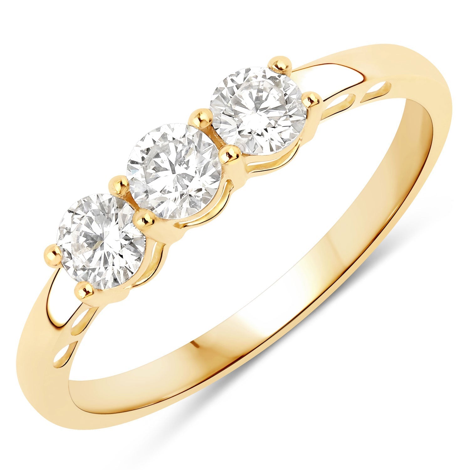 0.51 Carat Genuine Lab Grown Diamond 14K Yellow Gold Ring Bids.com