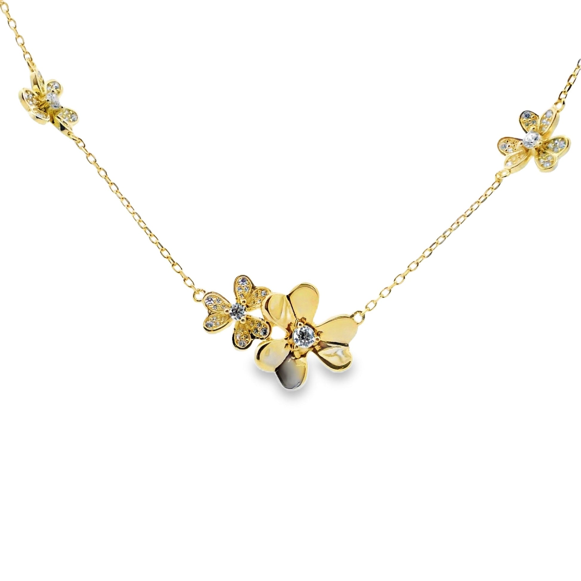 Genuine Cubic Zirconia Flower Pendant Sterling Silver Bids.com