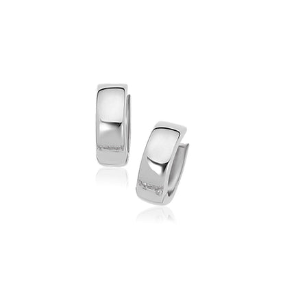 10k White Gold Snuggable Hoop Earrings Bids.com