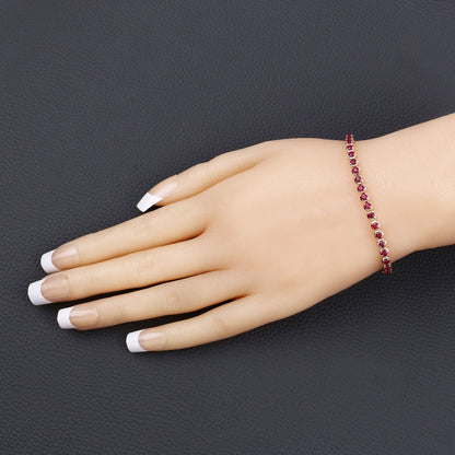 3.13 Carat Genuine Mozambique Ruby 14K Yellow Gold Bracelet Bids.com
