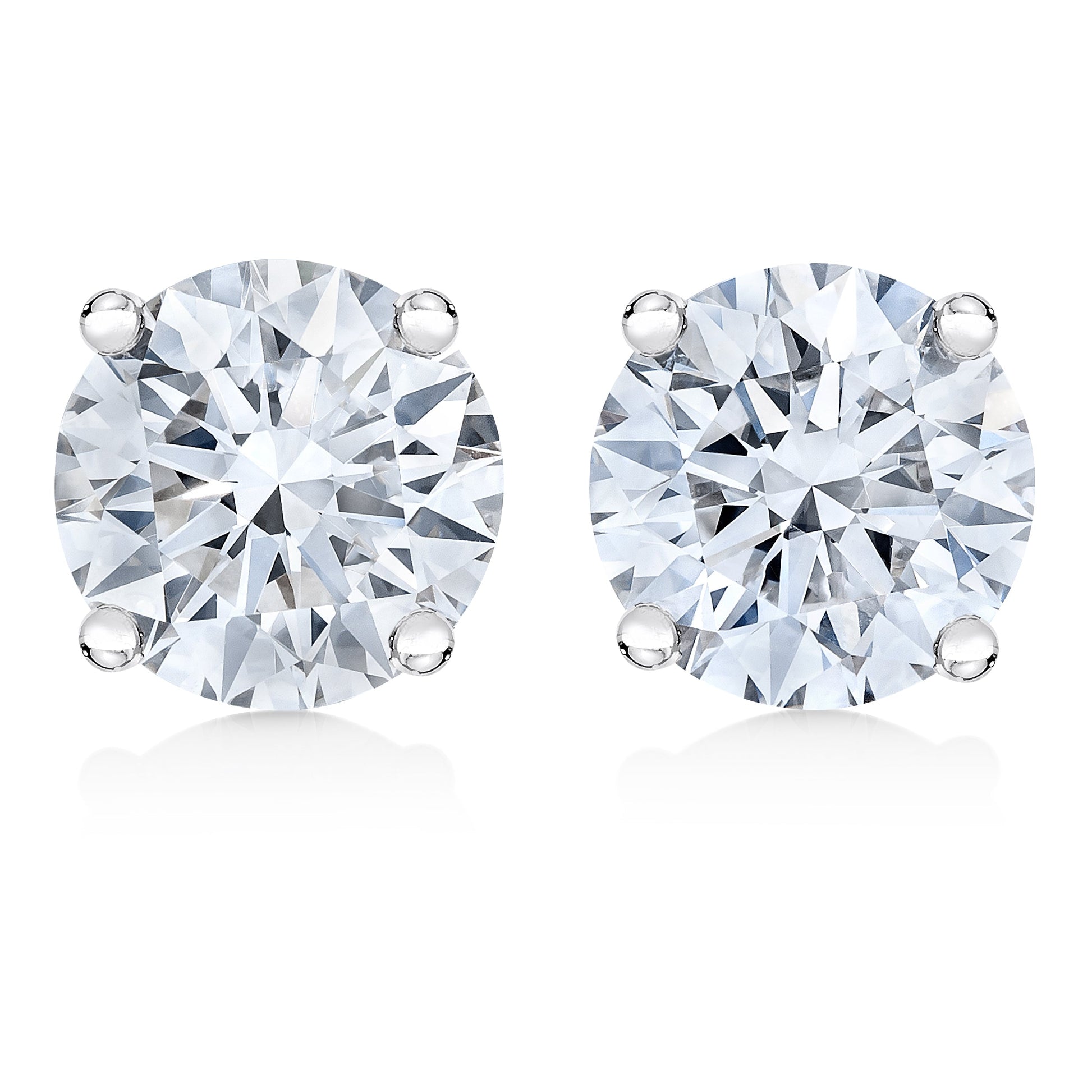 AGS Certified 14K White Gold 1.0 Cttw 4-Prong Set Brilliant Round-Cut Solitaire Diamond Push Back Stud Earrings (H-I Color, SI2-I1 Clarity) Bids.com