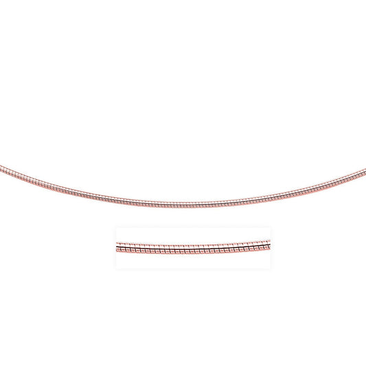 14k Rose Gold Necklace in a Round Omega Chain Style Bids.com