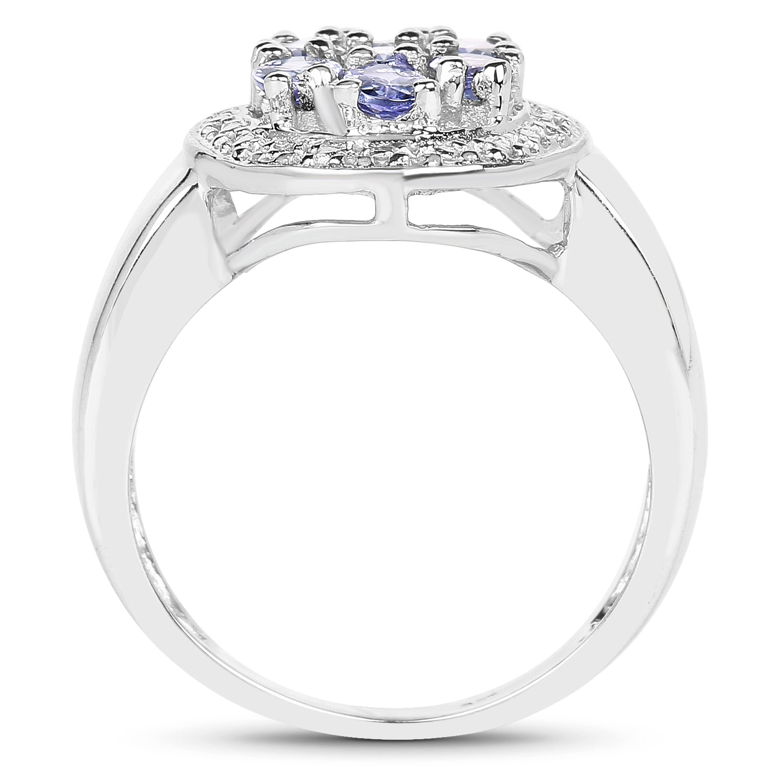1.19 Carat Genuine Tanzanite .925 Sterling Silver Ring Bids.com